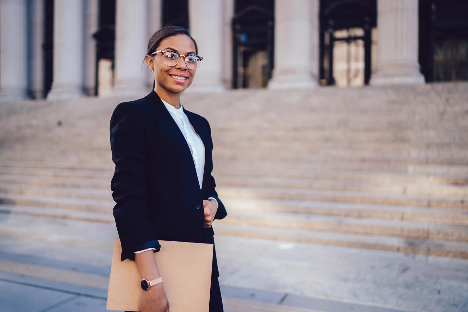 standing near courthouse steps